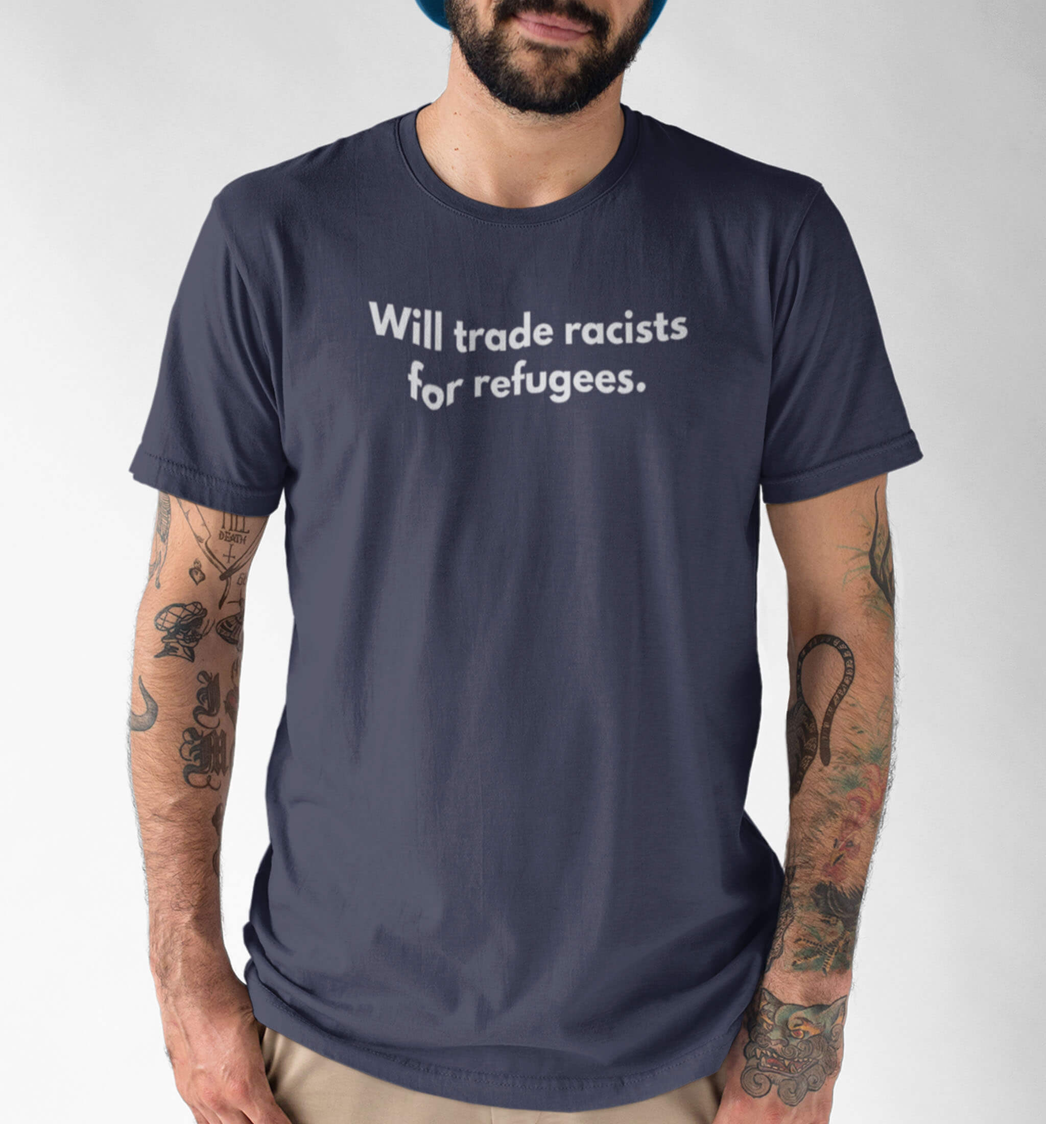 Trade Racists for Refugees | Feminist Men's Tee